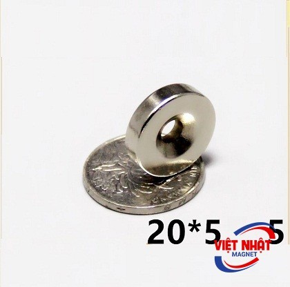 nam châm có lỗ 20x5 lỗ 5