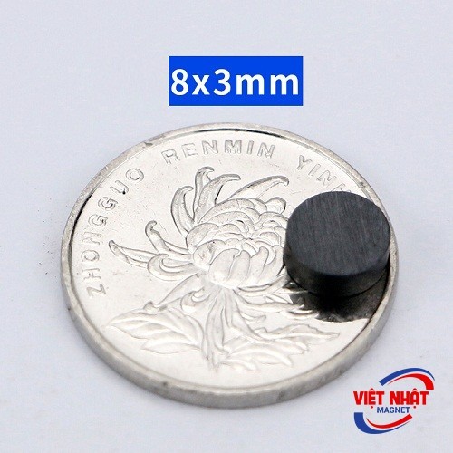 Nam châm viên ferrit 8x3mm